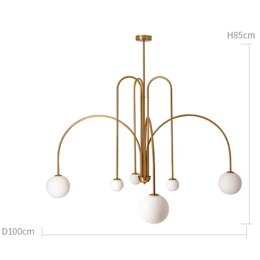 Nordic Style Geometric Line Shape Creative Bedroom Pendant Lamp for Living Room