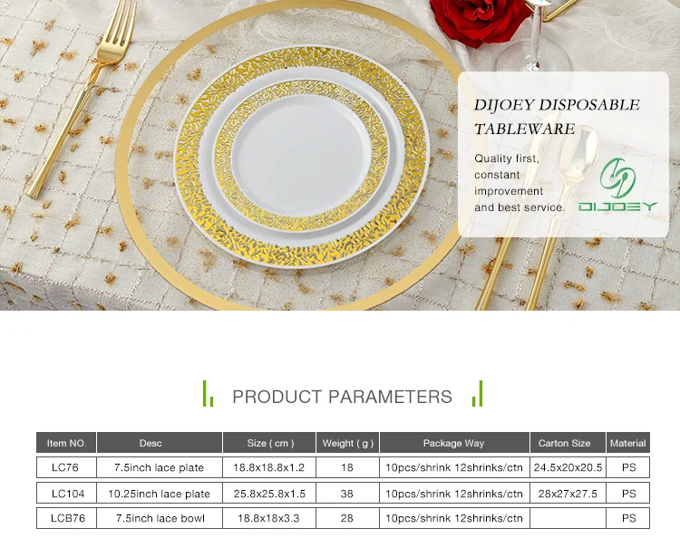 Ningbo luxury plastic wedding disposable party dinnerware tableware