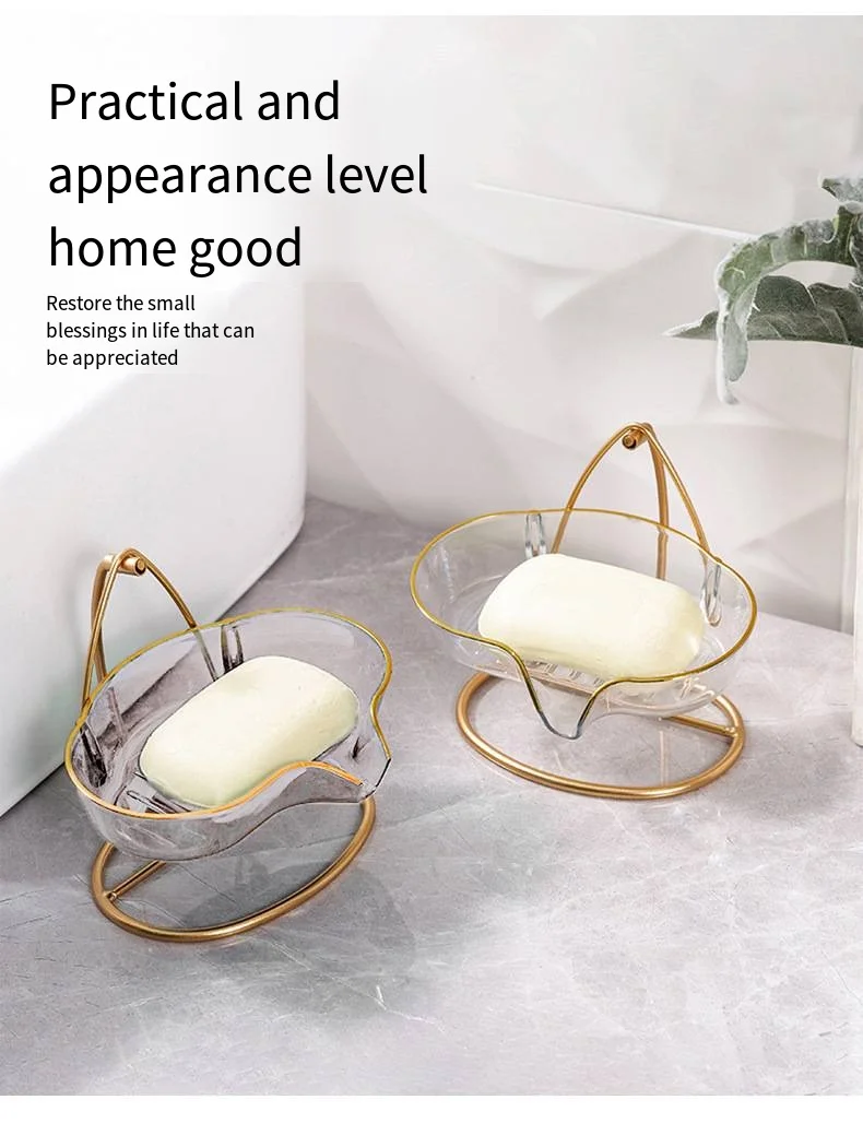 Light luxury swing soap soap box Home free punching creative cradle soap dish drain storage bathroom shelf details