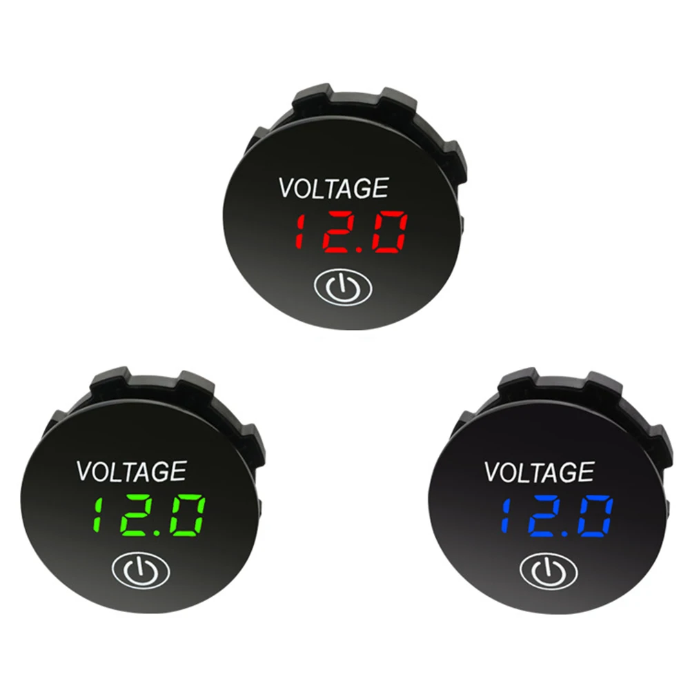 YichengTek A06K 12V 24V DC Battery Mini Voltage Meter Voltmeter Digital with Touch Switch on OFF BUTTON