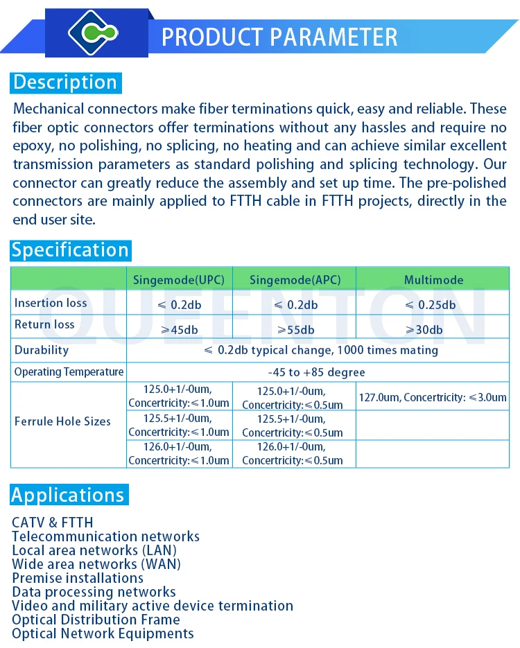 Ftth Field Assembly Quick Connector Sc Upc Indoor Cable Duplex Quick ...