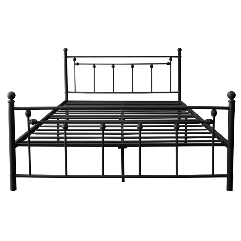 Metal Bed Frame With Builtin Headboard Loft Iron Bed Industrial Style