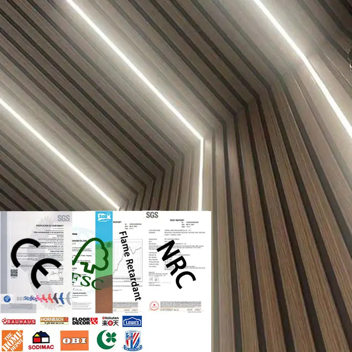 KASARO Ceiling Tiles Interior DIY Sound Wood Slat Wall Decor Panel  Led Panel Curve Wall Acoustic Panels