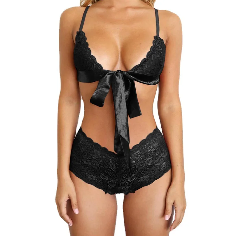 Custom Sexy Girls Panties and Bra Workout Sets White Lingerie Women Wire  Free Bra Color Contrast Set Sports Bra & Brief Set