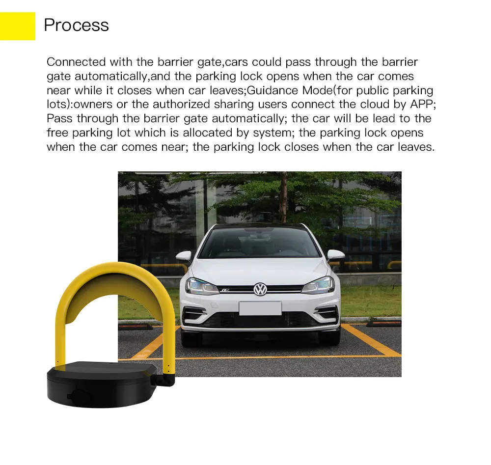 Smart Sharing Parking Vehicle GPRS BLE Remote Control IP67 Waterproof Anti-theft Car Parking Lock