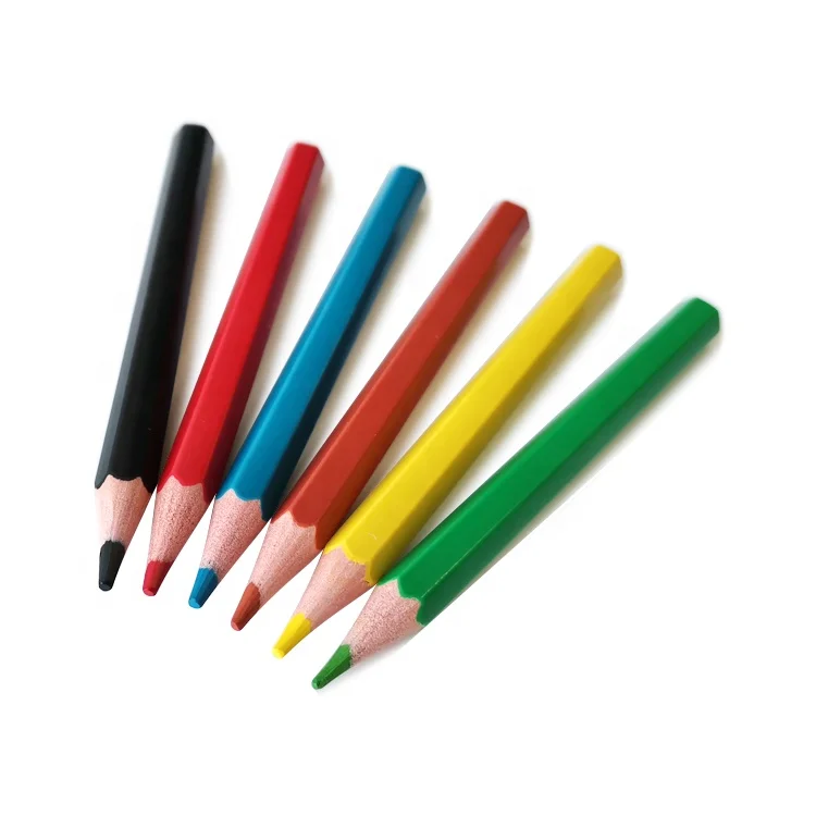 Индивидуальные мини-карандаши 3 5 дюймов цветные карандаши пластиковые 6 шт. оптовая продажа для детей