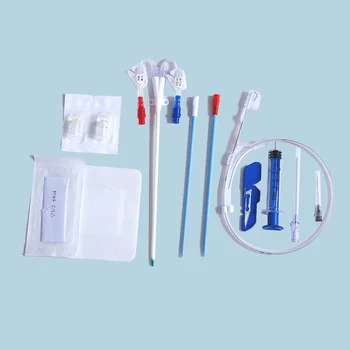 short term curved straight hemodialysis catheter set