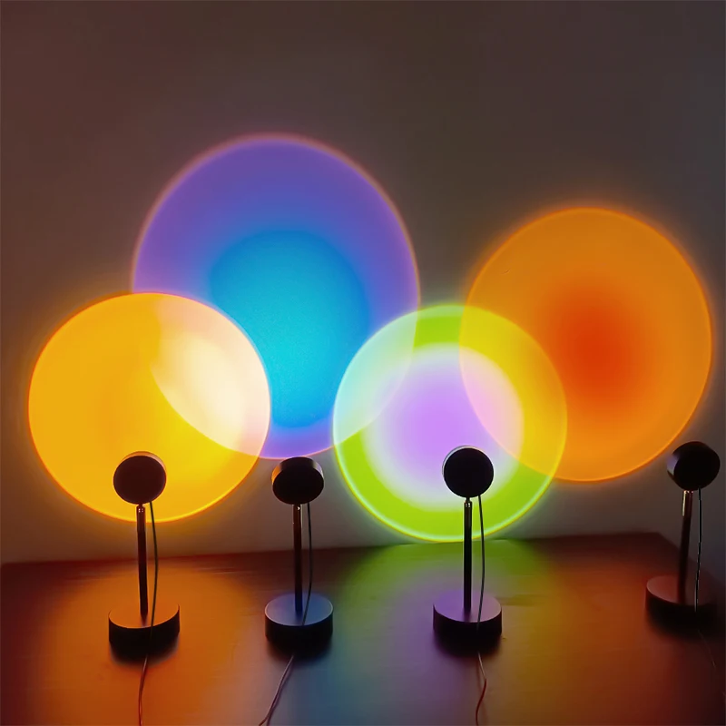 RGB Mini Table Rainbow Usb Led Sunset Red Lamp Sun Projection Sunset Desk Projector Led Light Decoration Rainbow Projection Lamp