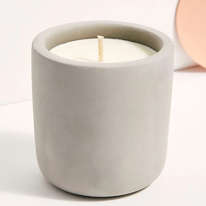 Modern design customized logo  candle container wedding home decoration cement matte candle jars