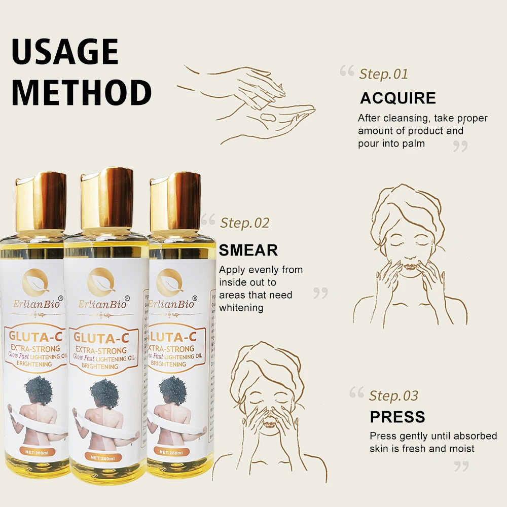 Wholesale Pure Natural Glutathione Vitamin C Whitening Essence Oil 200ML  Moisturizing and Hydrating Oil| Alibaba.com