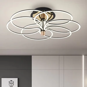 JACKSUN Creative Circular LED Ceiling Pendant Light Acrylic Ring Postmodern Minimalist Pendant Lamp for Living Room