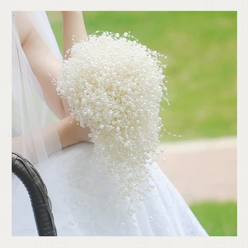 Luxury bridal pearls handmade bouquet for wedding