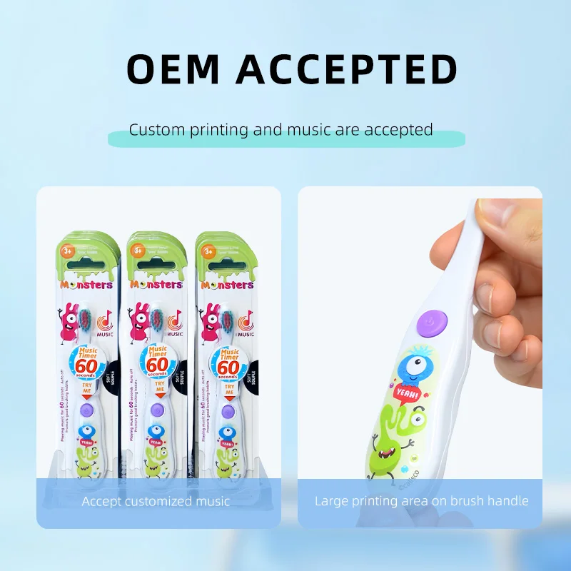 Singing Toothbrush Kids Electric Toothbrush with Music Toothbrush Custom Music Song Cleaning Teeth
