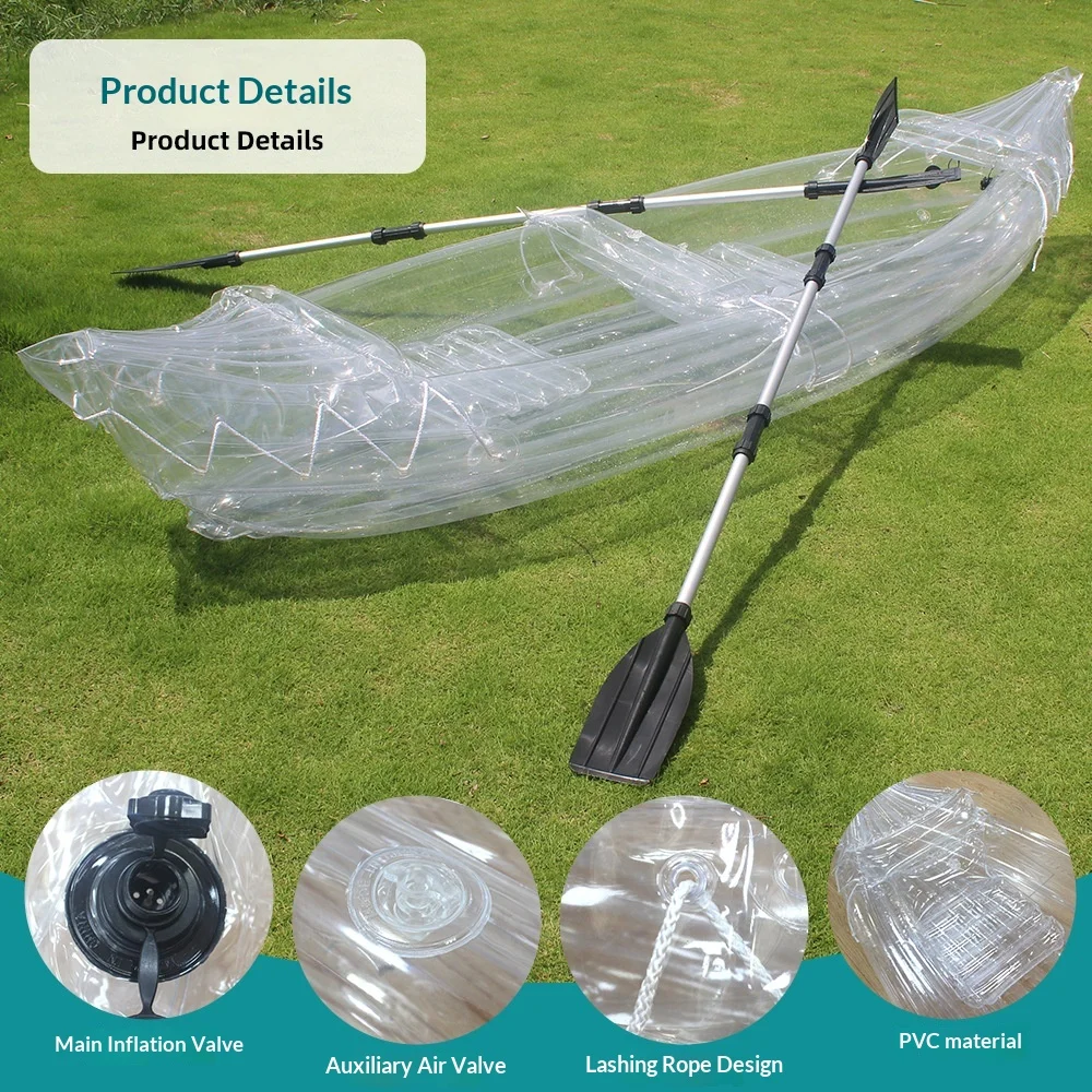 Kayak gonfiabile trasparente per due persone in pvc resistente_voghion.com