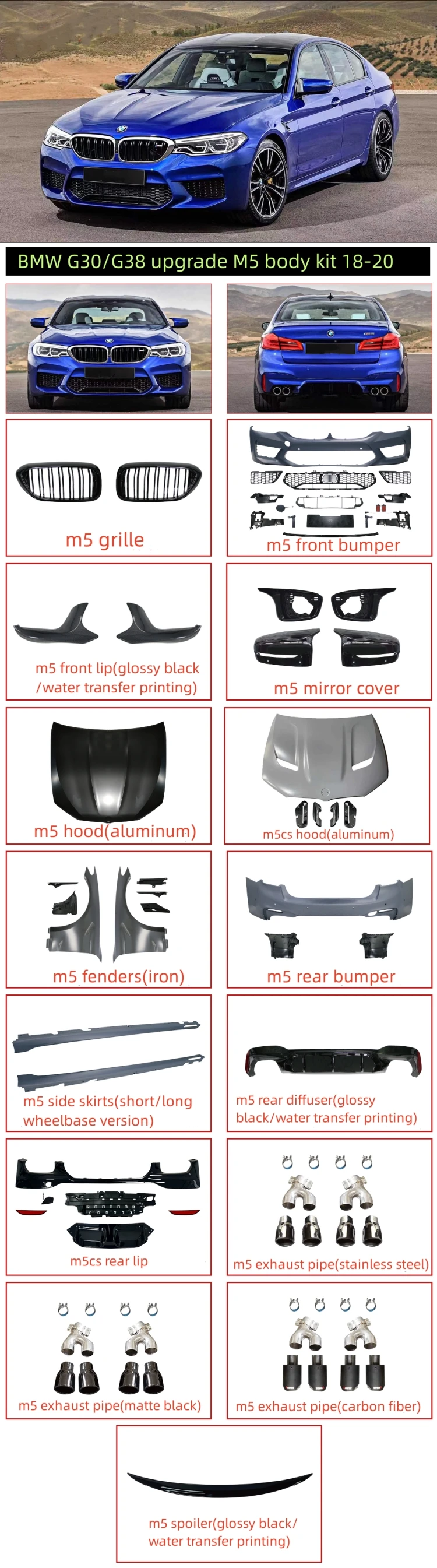 G30 F90 Parts Body Kit For Bmw 5 Series 20182020 G30 Upgrade To F90 M5