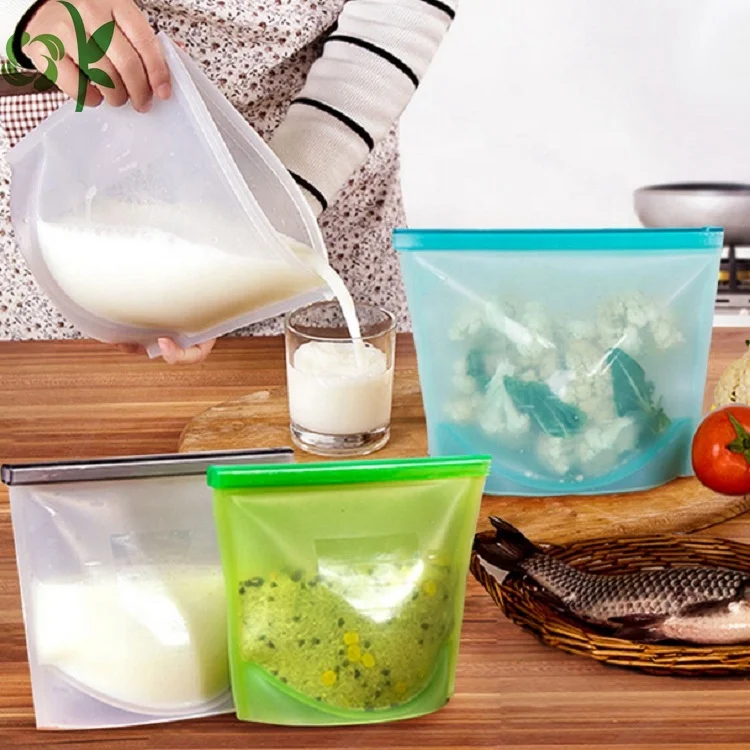 OKSILICONE высококачественный силиконовый Пакет для хранения герметичный Вакуумный Герметичный компрессионный пакет для хранения фруктов холодильника пищевых продуктов