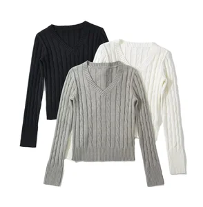 Bold Embroidery Retro College Twist Sweater New Style Loose Long-Sleeved Pullover Versatile Stylish Casual Knitted Top