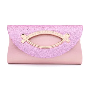Wholesale bling glitter wedding prom women evening bag  clutch hand bag  with chain