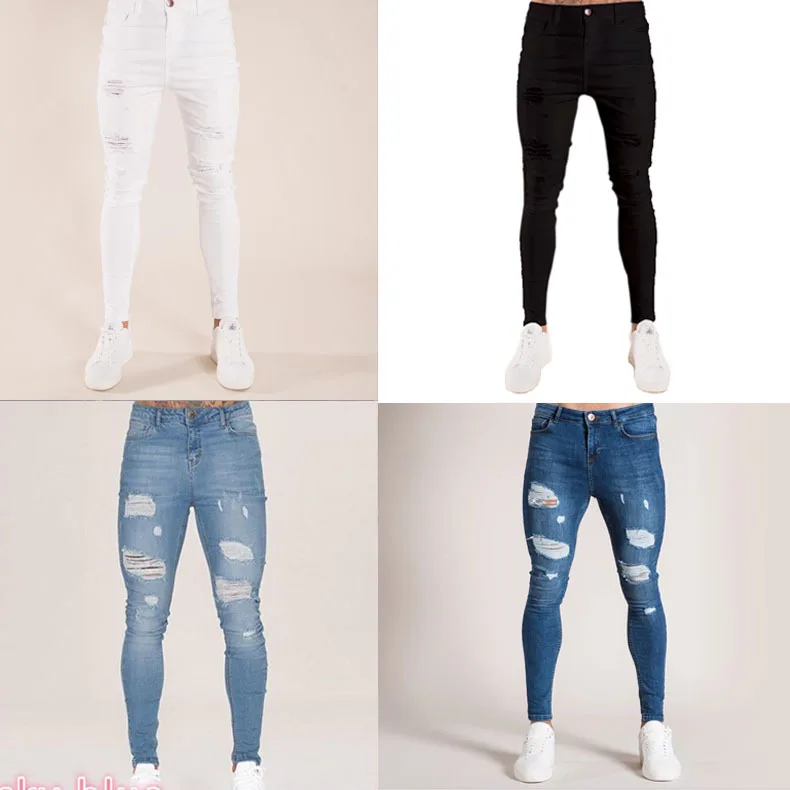 New Fashion Hot High Quality Men Daily Wear Custom Casual Jeans New Ripped Slim Men's Jogger Pencil Pants Men Long pants465_voghion.com