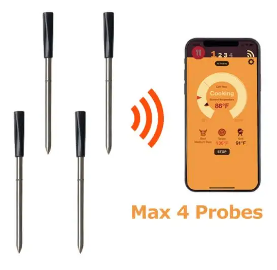 100% Wire Free Bluetooth and WiFi Meat Thermometer - China