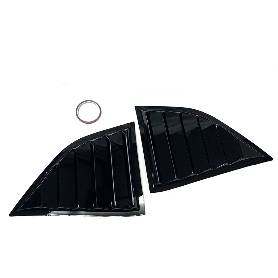product for 2009   2023 dodge challenger abs black classic style side window louvers scoop cover auto body kits window shuttle diffuser-4