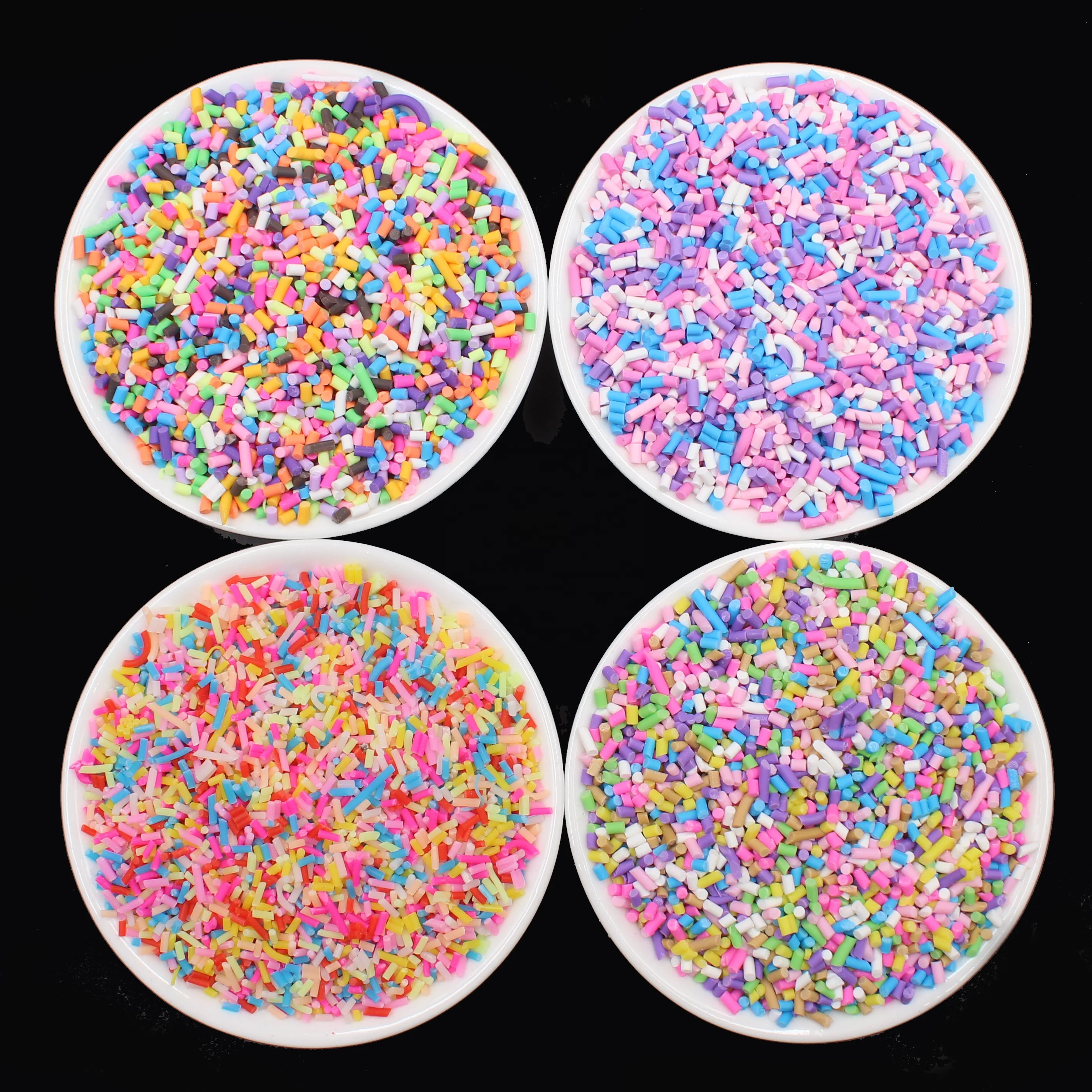 Оптовая продажа 3-5 мм разноцветные конфеты полимерная глина разбрызгиватель для украшения тортов Детские Поделки изготовление ювелирных изделий