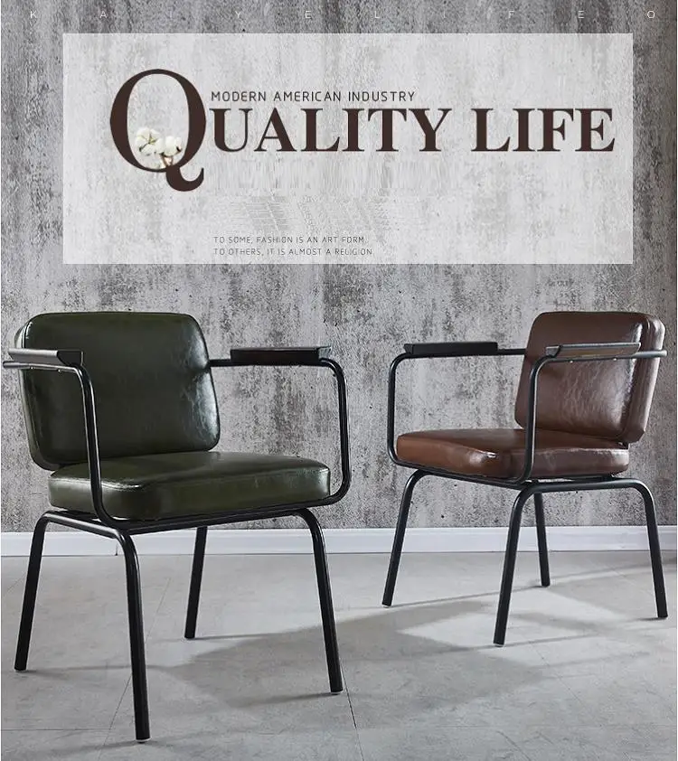 Russian antique furniture pu leather practical banquet party coffee shop arm leather accent modern dining chair
