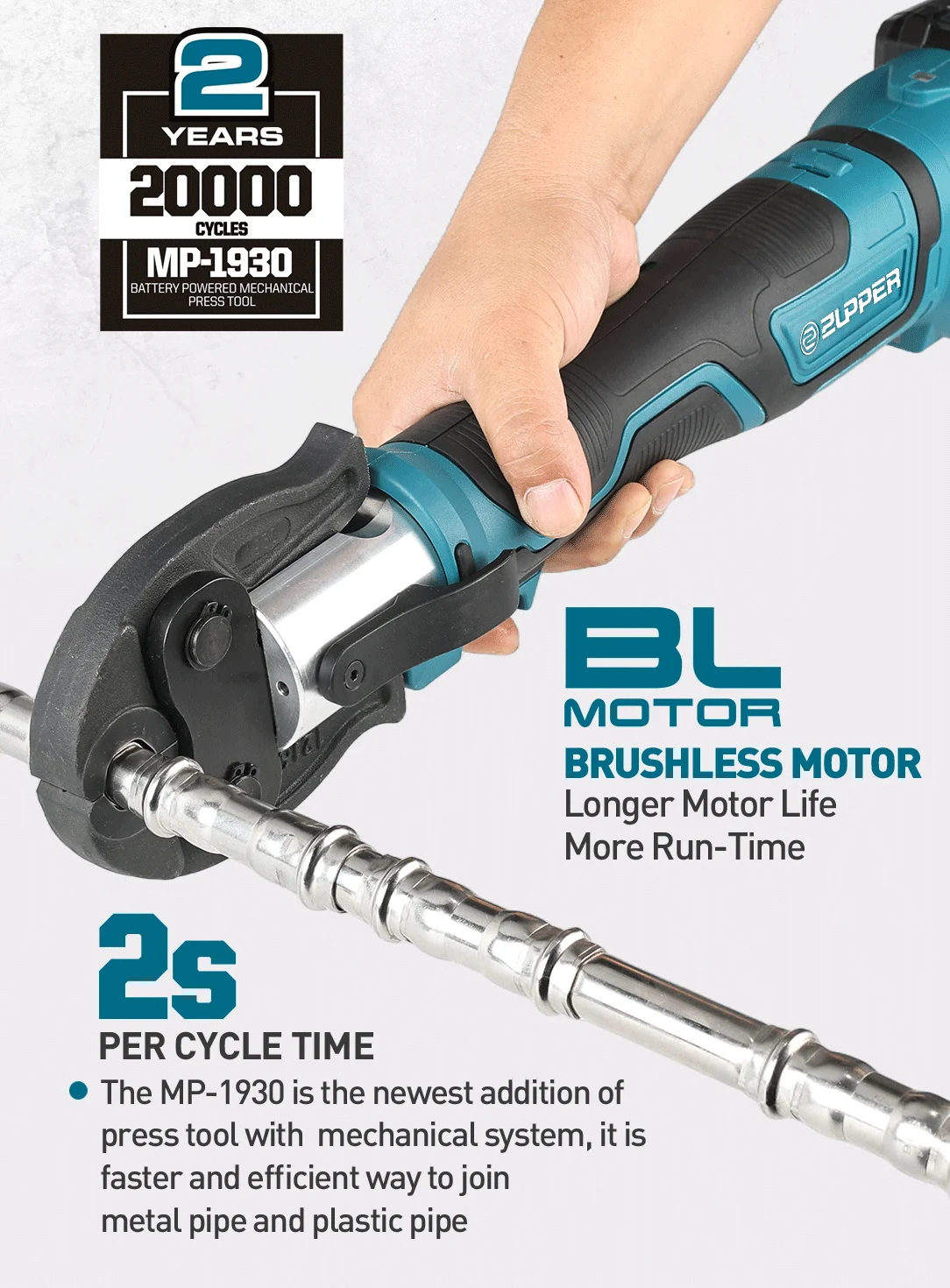 ZUPPER MP-1930 Pex Crimping Tool - Professional Compression