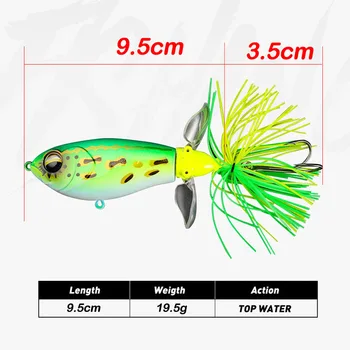 Cheery 9.5cm 19.5g Floating Bait Double-blade Propeller Water Surface Tractor Pencil Bionic Noise Fishing Bait Lure – Pencil – view 5