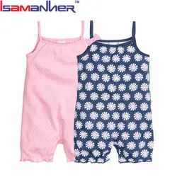 Лидер продаж, летнее боди для малышей, цельный хлопковый детский цветочный комбинезон