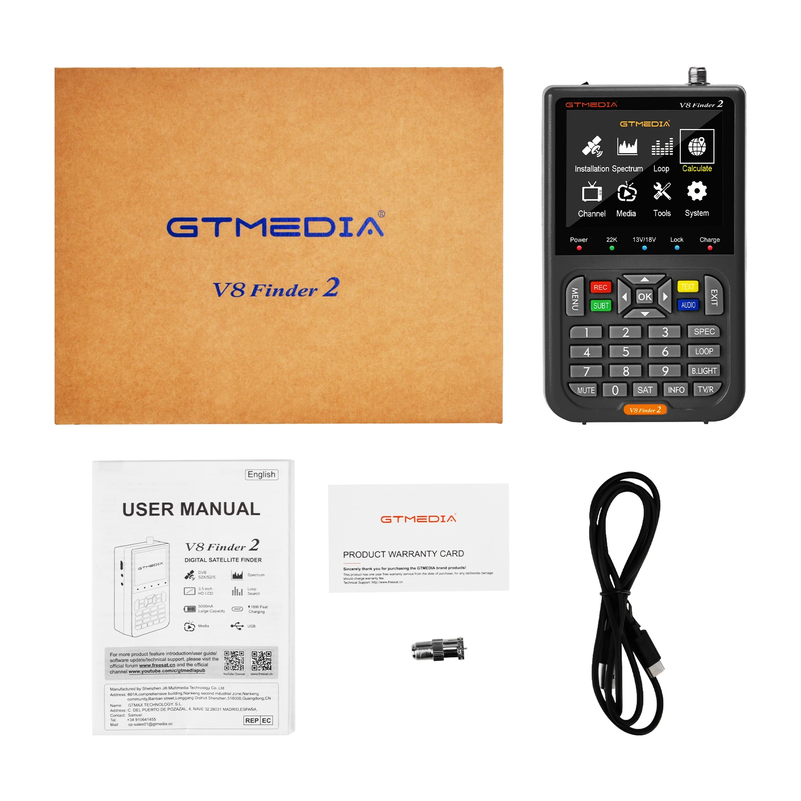 2022 Newest GTMedia V8 Finder2 Dvb-s2/s2x Digital Satellite Finder Meter Satlink Ws-6906 Ws-6933
