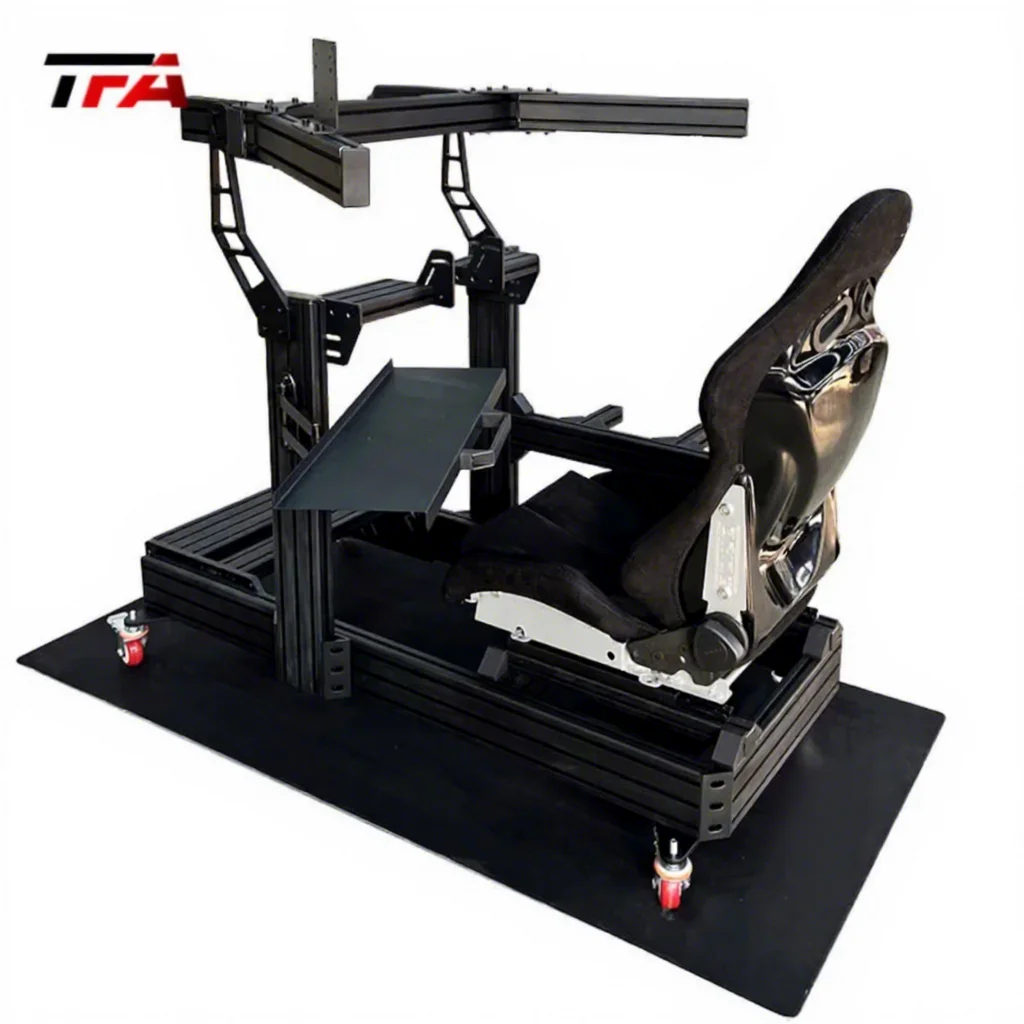 Sim Racing Game Simulator Rig Cockpit Frames - Black Anodized Aluminum