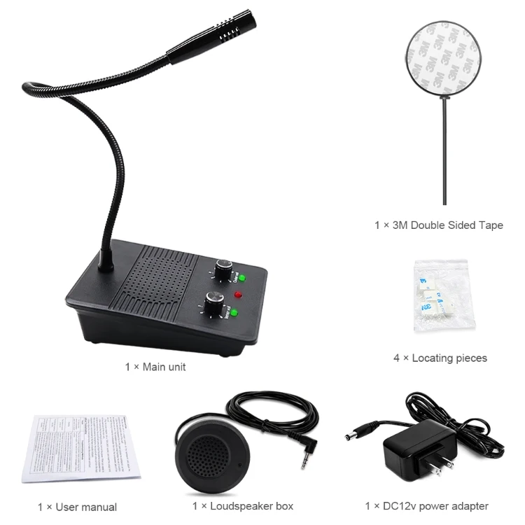 2025 Daytech  WI09 Free Touch Two Way Window Intercom System Bank Window Intercom Speaker