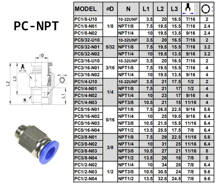 Air Fitting Plastic Hose Fitting Male Elbow Pneumatic Fitting Air