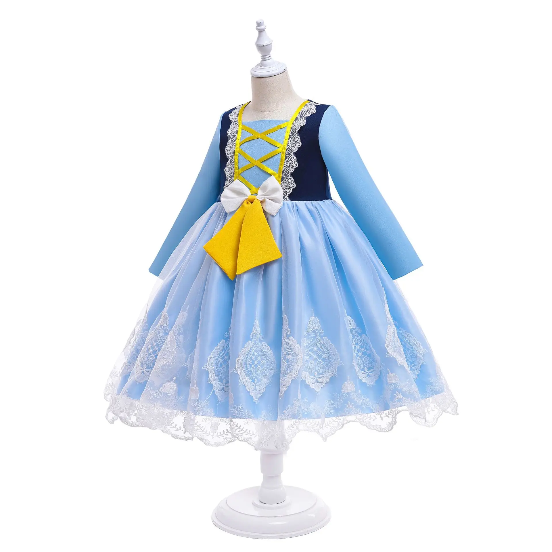 Snow White Cosplay Princess Dress for Girls Long Sleeve Classic Fairy Tale Fancy Children Snow White Halloween Costume Snow White Cosplay Princess Dress for Girls Long Sleeve Classic Fairy Tale Fancy Children Snow White Halloween Costume