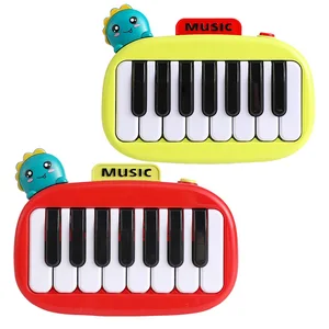 ITTL Creative Puzzle Early Education Music Small Portable Piano Lighting Dinosaur Pocket Cartoon Animal Piano Toys for Kids