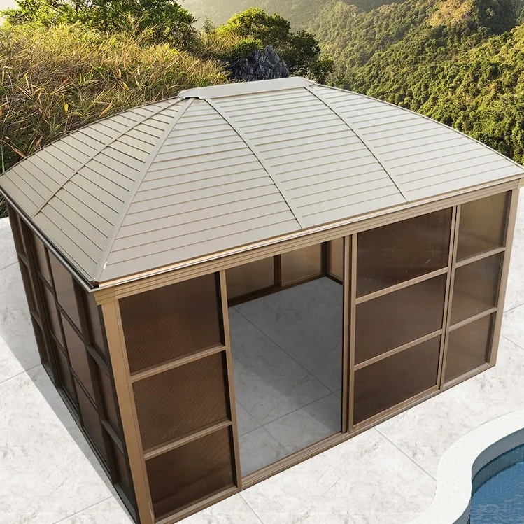 Professional Manufacturer Outdoor  Galvanized  Gazebo With Metal Roof Aluminium Sunroom
