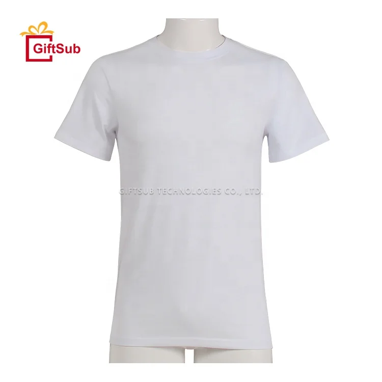 Promoción camiseta poliéster sublimación camisas en blanco liso
