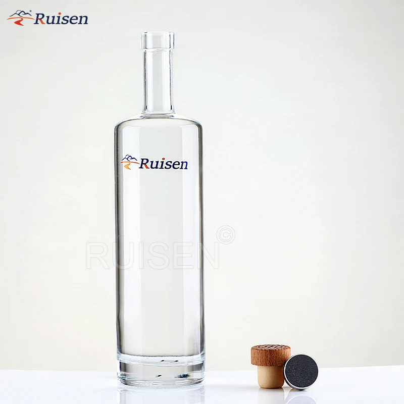Nice 500ml 750ml  Clear Round Shaped Wine Glass Bottle Water Glass Bottle