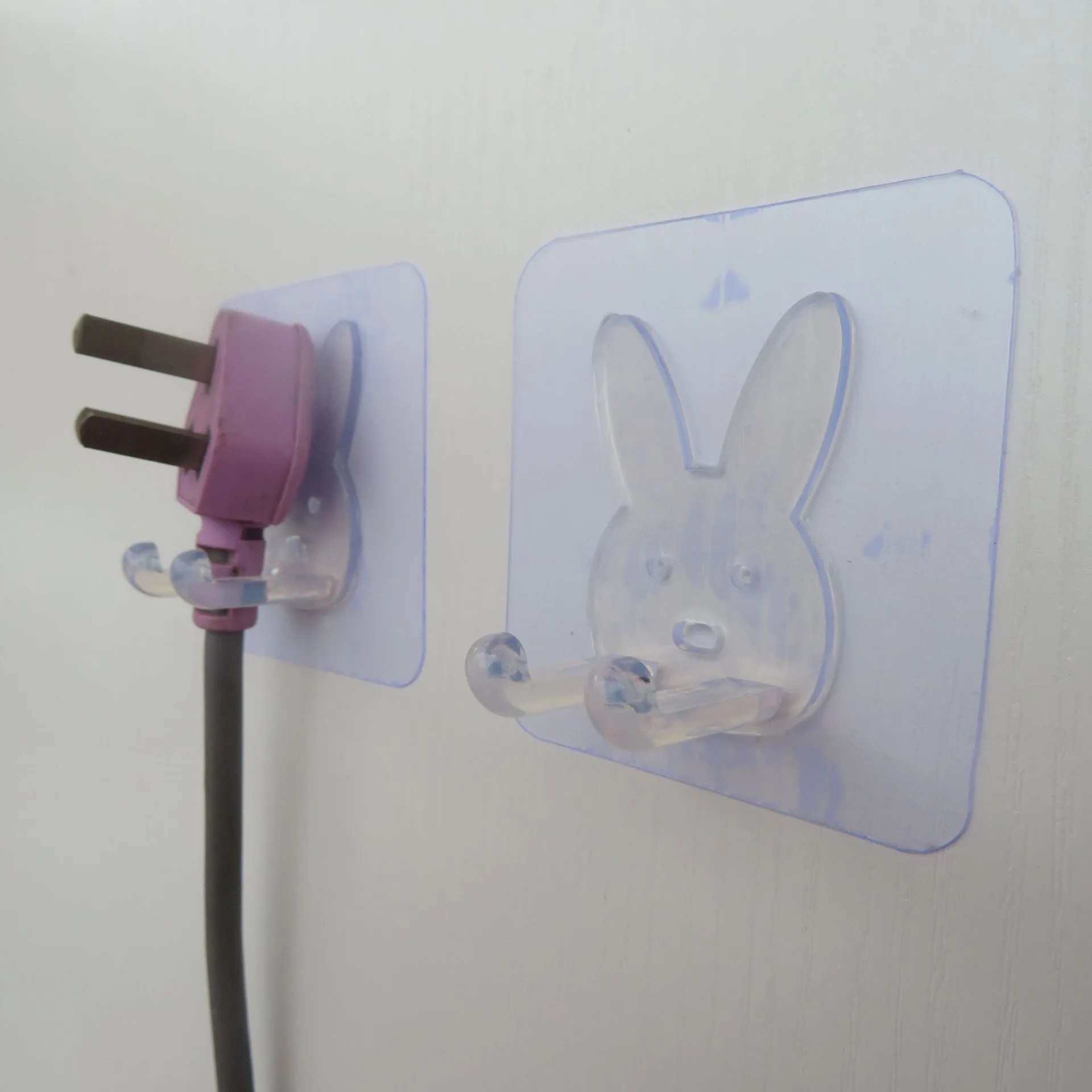 Rabbit Plug Hook Multifunctional Sticky Hook Fixed Traceless Viscose Finishing No Punching Double Hook details