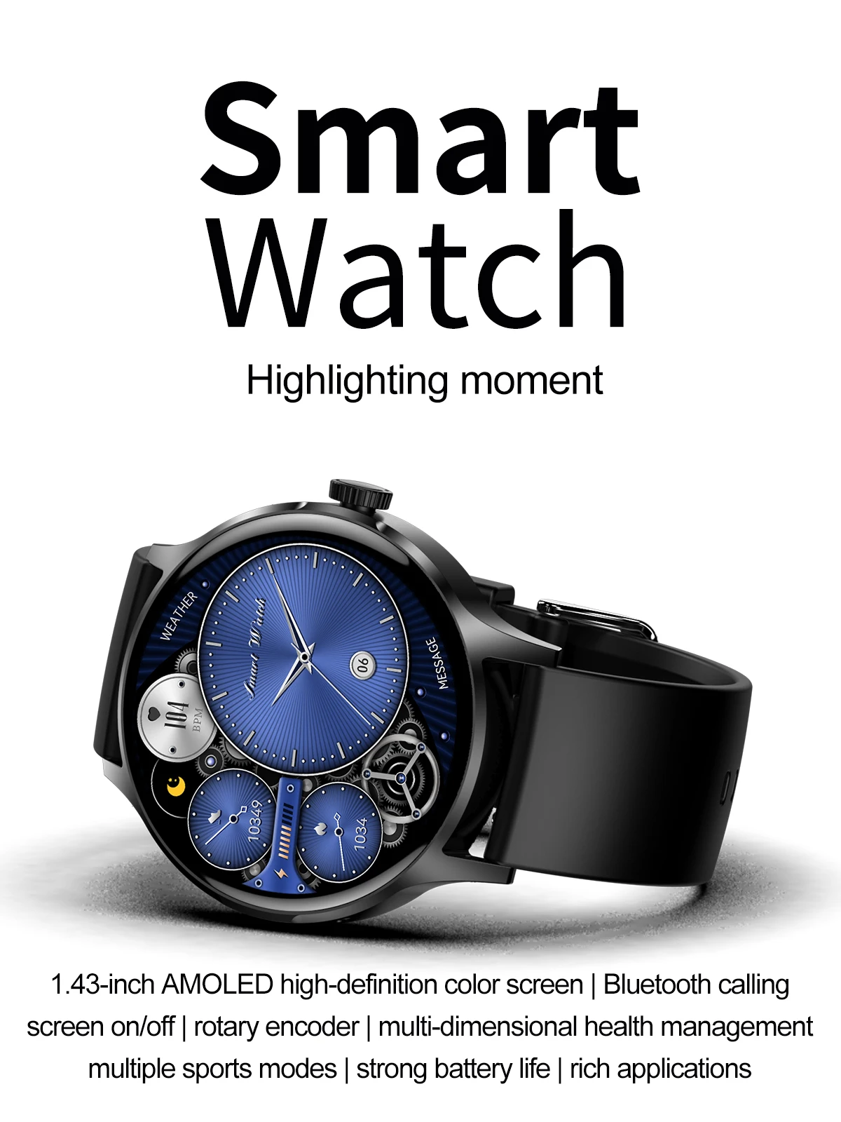 New Arrival HK30 AMOLED Screen Smart Watch Round Reloj Inteligente HD Call Health Smartwatch for Men and Women
