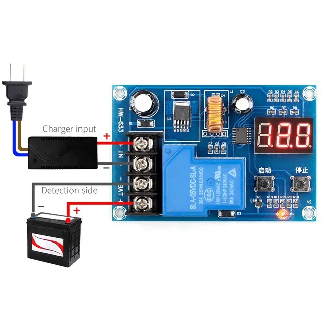XH-M604 Digital Display Power Control Module Full Power off Protection Switch Battery Charge ICs