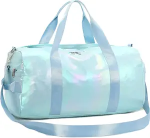 Unisex Sports Gym Duffle Bag Wet Pocket Weekender Overnight Foldable Bag Waterproof Zipper Shoe Pouch Air Hole Travel Accessory