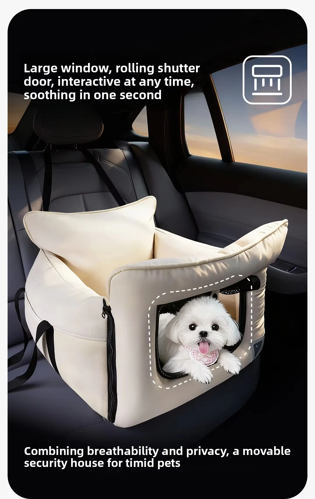 product washable removable pet car booster seat soft travel kennel for small puppy kitten multifunctional car interior rest mat-8