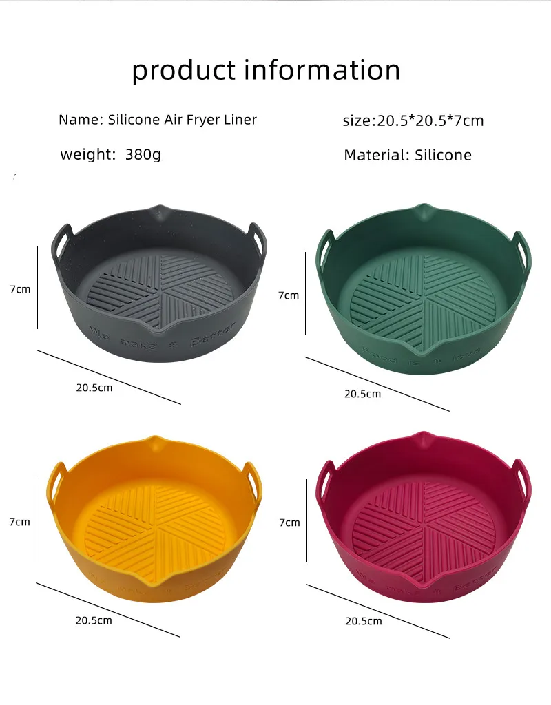 Reusable Air Fryer Foldable Hightemperature Resistant Dualuse Big Pot