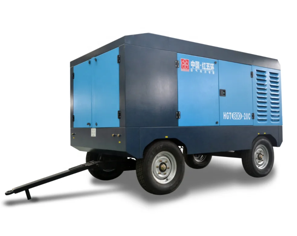 800cfm 20bar high pressure portable screw diesel
