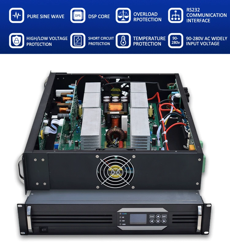 Bwitt 48v 19 Inch Rack Inverter 3200w Rack-Mounted 4kva Pure Sine Wave ...