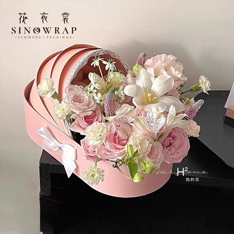 SINOWRAP New Arrival Cardboard Baby Crib Shaped Basket Gift Box Set Baby Shower, Gender Reveal, Flower Sweet Arrangement