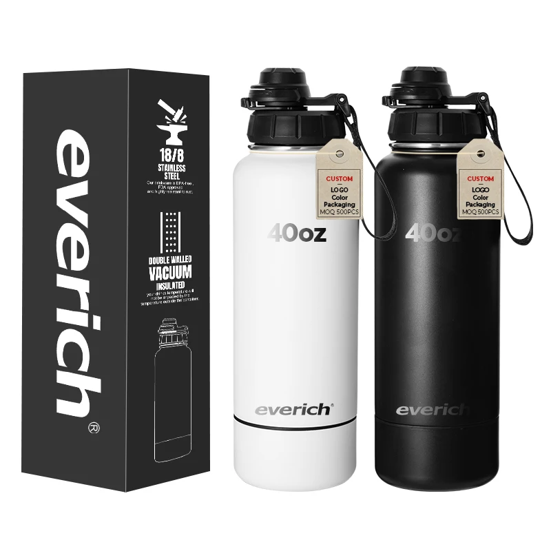 2024 Popular Item 32oz 2 in 1 Stainless Steel Outdoor Vacuum Insulated Water Bottles with Storage Jar