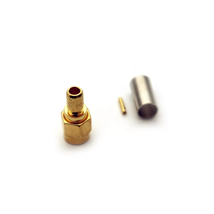 Factory Price RPSMA Plug Crimp Coaxial Connector for RG58 LMR200 LMR195 Cable